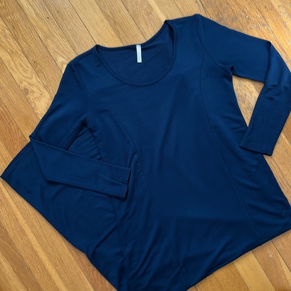 PinkBlush Solid Navy Blue Maternity Maxi Dress Size Small Long Sleeve - Picture 4 of 11